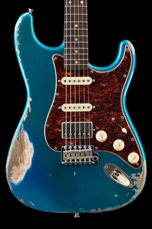 Kauffmann Guitars  63S HSS Aged Lake Placid Blue Heavy Relic